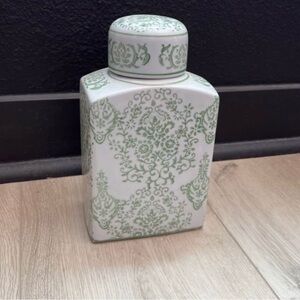 Sage Greeb and Soft White Decorative Ceramic Decor